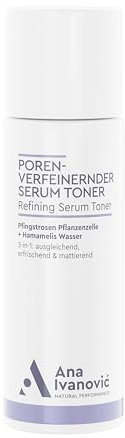 Ana Ivanović Natural Performance Porenverfeinernder 2in1 Serum-Toner - veganes Gesichtswasser + Serum mit Hyaluronsäure, feuchtigkeitsspendend & Hautbildverfeinernd, alle Hauttypen, 100 ml
