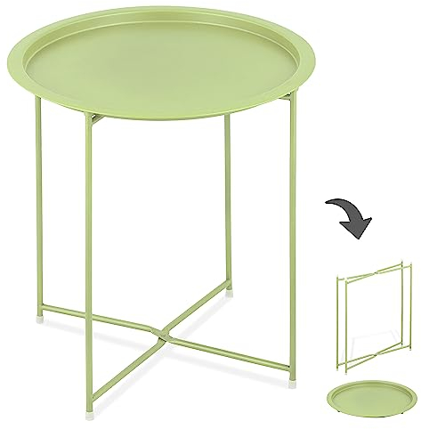 SILKMARKS® Beistelltisch für In- und Outdoor - Klappbarer Gartentisch 2. Wahl - Terrassentisch in vielen schönen Farben - Grilltisch Kaffeetisch (Hellgrün)