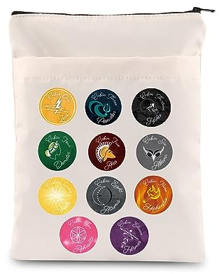 FOTAP Buchhülle Camp Half Blood Cabins Gift Horror Novels Book Sleeve mit Reißverschluss für PJO Fans und Buchliebhaber (PJO Camp)
