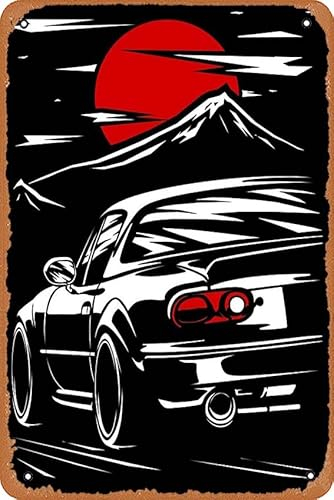 muecddoa Mazda MX-5 Miata Poster Metall Blechschild 20,3 x 30,5 cm Vintage Retro Man Cave Wanddekoration