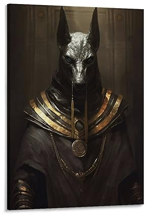 Anubis Poster mit antiker griechischer Mythologie, 7 Leinwand-Kunstdrucke, Poster, Foto, Bild, Gemälde, Poster, Raumdekoration, 40 x 60 cm