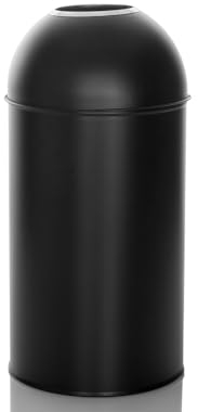 hjh OFFICE Mülleimer 50L CLEAN OR 50 Metall, offener Abfallsammler, Fassungsvermögen 50 Liter, Matt Schwarz, 741011