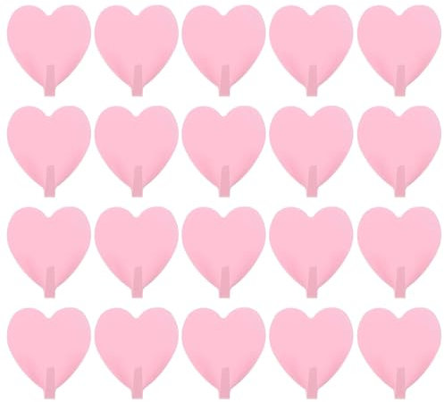 RXXR 20 pcs Love Heart Coat Hooks Pink Wall Mounted Hooks Coat Hanger Metal Stainless Heavy Duty Stick on Wall Door for Key Towel Hat Purse in Bathroom Shower Kitchen