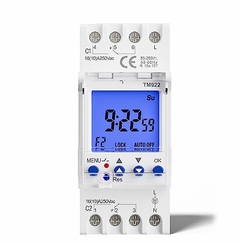 12 VDC Eingangsleistung, 2 Kanäle, großes LCD-Display, programmierbare 24-Stunden-Zeitschaltuhr mit Zwei unabhängigen Relaisausgängen, 1 Stück (Color : Input Power 12VDC)