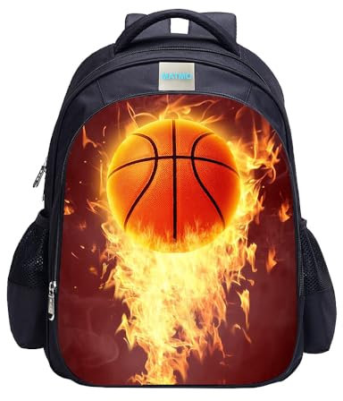 MATMO - Zaino scuola per bambini, con stampa calcio, molto chula, Zaino da basket 24-17, Taglia unica