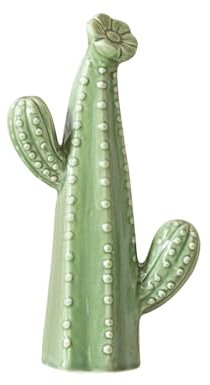 Figura de cactus de cerámica, estatua de cactus minimalista, escultura de arte coleccionable de porcelana, estatua de cerámica moderna, decoración verde del hogar para sala de estar y comedor, se