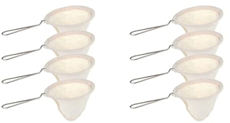 Fegtrty 8 Pièces Filtre à Café en Tissu Flanelle Crépines Goutteur de Café Réutilisable avec Poignée Accessoires de Café Faits à La Main pour Un Usage Domestique