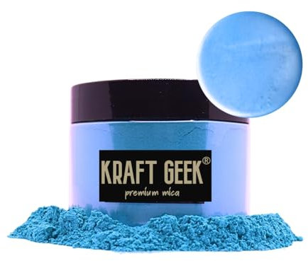 Aqua Blue Premium Mica Powder 50g. Powder Dye for Epoxy Resin Pigment Natural Soap Colouring, Candle, Slime, Bath Bombs, Makeup, Nail, Fabric, Fabric dye, Wax Melts etc.