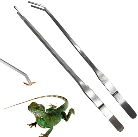 Shxupjn Reptilien-Futterzange, Schlangen-Futterzange - 2 Stück rostfreie gerade und gebogene Pinzetten - 10,63 Zoll lange Bastel- und Fischaquariumpinzette für Wasserpflanzen, Schmuckherstellung