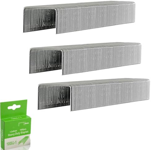 BOBOZHONG Lot de 3 000 agrafes haute performance pour extérieur, longueur de jambe de 8 mm, agrafes robustes et tranchantes pour tapis, boîte de travail, câble, abri de jardin, clôture