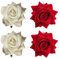 4er-Pack Blumen-Haarspangen, Haarspangen, Blumen, rote Rosen-Haarspangen, weiße Rosen-Haarspangen, Rosenblüten-Haarschmuck für Mädchen, Frauen, Party, Strand, Hochzeit, Geburtstag