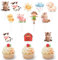 DazzJoy 20 Stück Tortendeko Bauernhof Jungen Mädchen,Cupcake Topper Bauernhof Tortendeko,Bauernhof Geburtstag Deko für Kinder,Torten Deko Kuh Deko,Nutztiere Kuchendeko,Bauernhof Deko Geburtstag