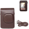 VOVMOEYA Protective Case for Instax Mini Liplay, PU Camera Case for Fuji instax mini liplay Hybrid Instant Camera with 2 LCD Tempered Films with Adjustable Neck Strap Quick Detachable-Deep Bronze