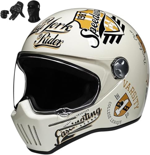 Integral-Motorradhelm, Vintage-Integral-Motorradhelm, Motorrad-Roller, Retro, klassischer Crash-Racing-Rallye-Tourenhelm, ECE-geprüft J,M55-56CM