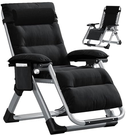 Sonnenliege Klappbar,liegestuhl Klappbar Aluminium,schlafsessel Klappbar Cord 2-teiliges Set,für Garten Urlaub Mit,AtmungsaktivGartenstuhl,Strandliege Strand Terrasse(Black)