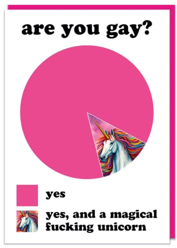 Dean Morris Cards Are You Gay? Funny Birthday Card - Funny Gay Greeting Cards - LGBTQ+ Cards - Unicorns