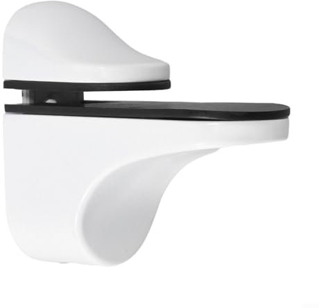 Elegantes und stabiles Glasregal-Stützsystem, 2 Stück, verstellbare Wandhalterungen aus Zinklegierung (weiß)