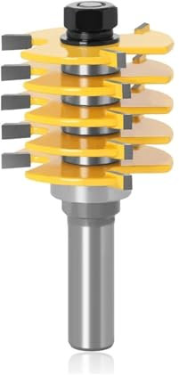 1PC Box Joint Router Bit Einstellbar 5 Klinge 3 Flöte 1/2 12mm Schaft for Holz Cutter Zapfen Cutter for holzbearbeitung Werkzeuge(12X36)