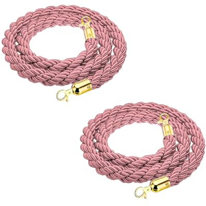 LQSYBHD Corda Barriera,Stanchion Rope con Ganci,Corda per Corrimano,Corda Stanchion,Corda di Controllo della Folla,per Decorazioni per Feste,Cinema(Size:8ft)