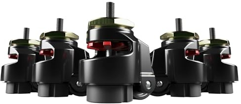 GT Omega PRIME Caster Wheels - Set of 6 Heavy-Duty Wheels, Non-Slip Rubber, Compatible with PRIME Cockpit