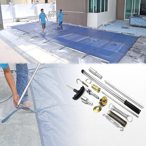 HDYZJQ Coperture Invernali per Piscine Interrate/coperture Solide, Coperture di Sicurezza per Piscine Rettangolari, Coperture Protettive per Piscine con Bulloni(23ftx32ft(7mx10m))