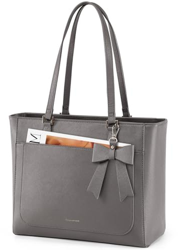 RAINSMORE Handtasche Damen Groß Shopper Business Tasche Damen Wasserdichte | PU Leder Tote Bag Mittelgroß Arbeitstasche Henkeltasche Umhängetasche Schultertasche für Schulweg, Arbeit und Täglich