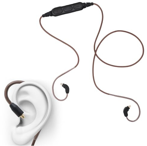 LICAEVEY Bluetooth 5.3-Adapterkabel für 2-Pin-Kopfhörer, Ersatzkabel mit Mikrofon und Lautstärkeregler, Design mit Geringer Latenz für TRN-IEMs und Andere