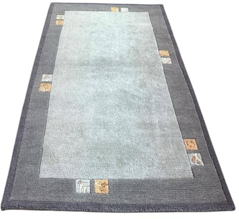 Rug Studios Teppich RIVER NEPAL - HANDGEKNÜPFT | Farbe: Grau | Größe: 200 x 300 cm | meliert | Vintagedesign | glamourös | Landhaus | Vintage | Modern | elegant | Wohnzimmer | Schlafzimmer | strapazie