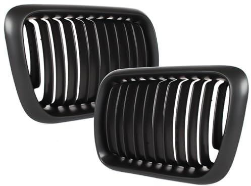 M MODECAR Kühlergrill Nieren Schwarz Matt passend für BMW E36 3er (1996-1999) Limousine & Touring – Frontgrill Set Links + Rechts – Ersatzteil Neu