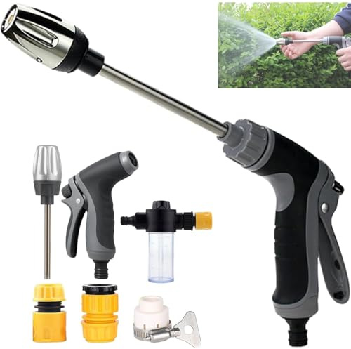 STOAT power jet hochdruckpistole, drehbare Hochdruckdüse für Gartenschlauch, Hochdruckreiniger mit langem Stab, flexible Sprühmodi, Reinigung für Auto, Garten, Terrasse & Außenbereich