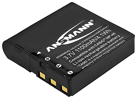 ANSMANN 5022303/05 A-Cas NP 40 Li-Ion Digicam Akku 3,7V/1100mAh für Casio Foto Digitalkamera