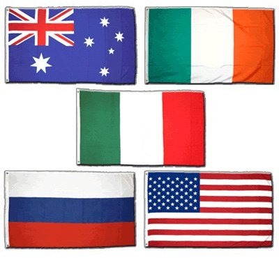 Digni Kit Drapeaux Coupe du Monde de Rugby 2011, Poule C 90 x 150 cm