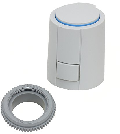 Möhlenhoff Stellantrieb Alpha-5 universal für Fussbodenheizung 230 V Typ VA 10 passend auf Heimeier Kermi Roth Herb Thermoval u.a. Farbe lichtgrau RAL 7035 Ausführung NC Stromlos-zu