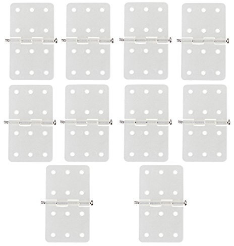 ZIJIA 10pcs 28x16mm Rectangle Beige Foldable and Durable Plastic Pinned Hinges for DIY RC Airplane