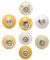 G Decor Yellow and White Handmade Assorted Designs Ceramic Door Knobs, Vintage, Shabby Chic, Interior Furniture, Cabinet Cupboard Drawers Pulls Handles (8-Pack)