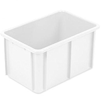 HELGUEFER - Cubeta plastico Apilable 55L | Caja Plastico Almacenaje Resistente y Ergonómica, Polietileno, 600x400x320mm | Uso Alimentario y Industrial | Fácil Limpieza y Ahorro de Espacio