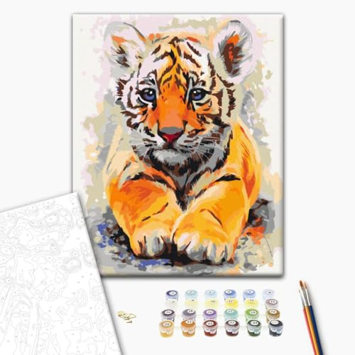 murando - Malen nach Zahlen Tiger, 40x50 cm, Erwachsene, Kinder, Hobby