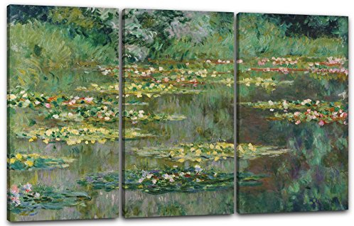 Printed Paintings Leinwand 3-teilig(120x80cm): Claude Monet - Seerosen