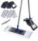MASTERTOP Trapeador Profesional de Microfibra para Limpieza de Suelos, mopa húmeda y Seca con 4 Almohadillas Lavables reemplazables, Mango Extensible, mopa mágica para Madera Dura, Azulejos, Laminado