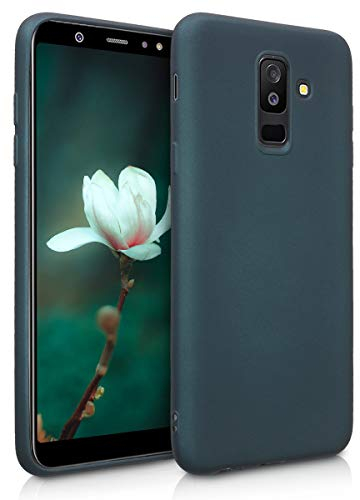 kwmobile Case kompatibel mit Samsung Galaxy A6+/A6 Plus (2018) Hülle - Schutzhülle aus Silikon metallisch schimmernd - Handyhülle Metallic Petrol