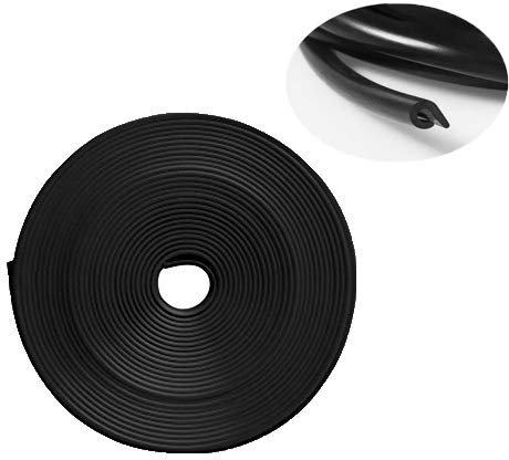 Car Door Edge Protector,16Ft(5M) Car Edge Trim Rubber Seal Protector with U Shape Car Protection Door Edge Guard Fit for Most Car (Black)