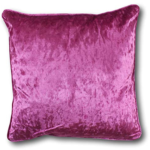 Casa D'Or 2 x Luxurious Soft Crushed Velvet Cushion Cover Fuchsia 24 x 24 (60cm x 60cm) - Pack of 2 (Fuchsia)