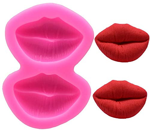 XBaoFu-SH, 2019 7.5 * 3.2 * 1.5cm Sexy lips Shape Silicone Mold 3D fondant Food Grade Molds Mastic Chocolate Pastry Candy Making Soap Mould Kitchen Accessories