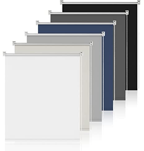 Verdunklungsrollo ohne Bohren Rollos für Fenster ohne Bohren Weiß B110 x H160cm-Stoffbreite 105cm Rollos für innen Thermorollo Rollo ohne Bohren Verdunkelung