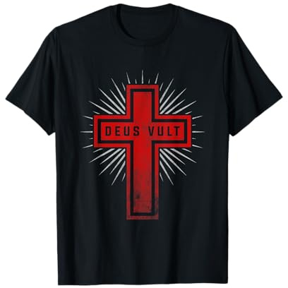 Deus Vult Gott Will Es Kreuz Tempel Geschenk T-Shirt