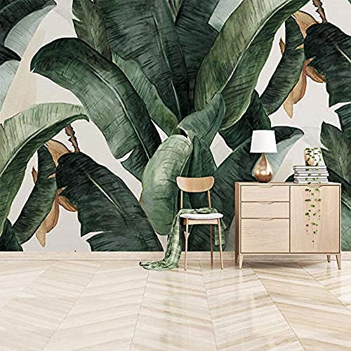 Carta da parati Foglie di banano grande murale Wallpape soggiorno decorazione della parete fotomurali poster murale Soggiorno camera letto minimalista tv sfondo-430cm×300cm