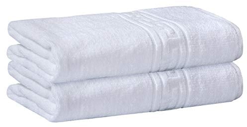 DTEX HOMES Divine Textiles 2 Large Bath Sheets Towel Sets Highly Absorbent, Quick Dry Bath Sheets 90 x 140 cm 100% Cotton 600 GSM Bath Towels Large Bath Sheet White