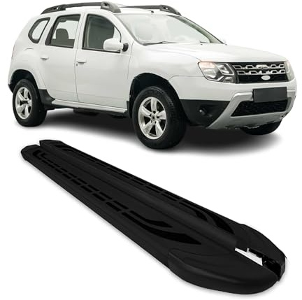 Marchepieds Latéraux pédale Compatible avec Dacia Duster 2010-2018 Aluminium Noir 2Pcs