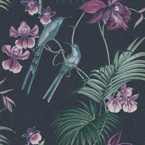 Julien Macdonald Wallpaper, Non Woven, Navy, 20.5 x 396
