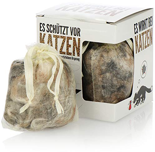 com-four® 2X Katzenschreck, tierfreundliche Haus- & Wildkatzenabwehr, unschädliches Fernhaltemittel aus Hundehaaren, Haustierabwehr & Wildtierabwehr